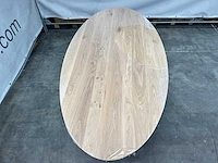 Eettafel - ovaal - zwart metalen spinpoot - afbeelding 6 van  6