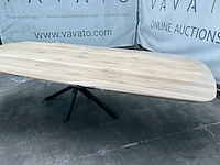 Eettafel - ovaal - zwart metalen spinpoot - afbeelding 1 van  5
