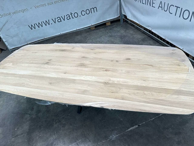 Eettafel - ovaal - zwart metalen spinpoot - afbeelding 2 van  5