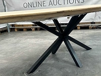 Eettafel - ovaal - zwart metalen spinpoot - afbeelding 4 van  5