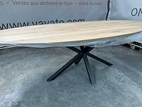 Eettafel - ovaal - zwart metalen spinpoot - afbeelding 1 van  6