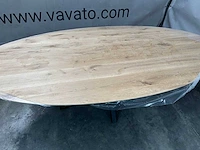 Eettafel - ovaal - zwart metalen spinpoot - afbeelding 2 van  6