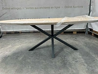 Eettafel - ovaal - zwart metalen spinpoot - afbeelding 5 van  6