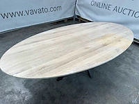 Eettafel - ovaal - zwart metalen spinpoot - afbeelding 1 van  6