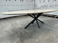 Eettafel - ovaal - zwart metalen spinpoot - afbeelding 2 van  6