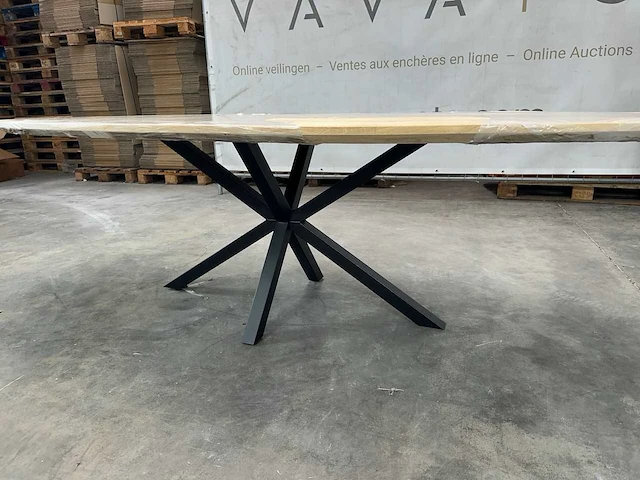 Eettafel - ovaal - zwart metalen spinpoot - afbeelding 5 van  6