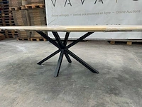 Eettafel - ovaal - zwart metalen spinpoot - afbeelding 5 van  6