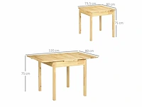 Eettafel -opklapbaar -uitschuifbaar -natuur - afbeelding 4 van  5