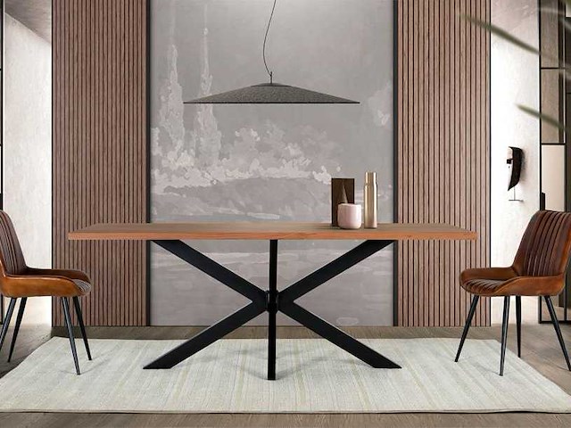 Eettafel gemaakt van massief acaciahout - afbeelding 1 van  9