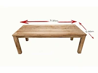 Eettafel onbehandeld teak - 220cm x 95cm - afbeelding 1 van  4