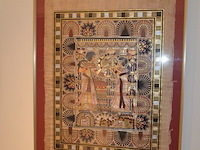 Egyptisch doek achter glas in kader - afbeelding 1 van  5