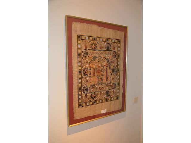 Egyptisch doek achter glas in kader - afbeelding 2 van  5