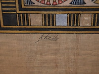 Egyptisch doek achter glas in kader - afbeelding 5 van  5
