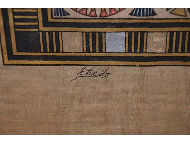 Egyptisch doek achter glas in kader - afbeelding 5 van  5