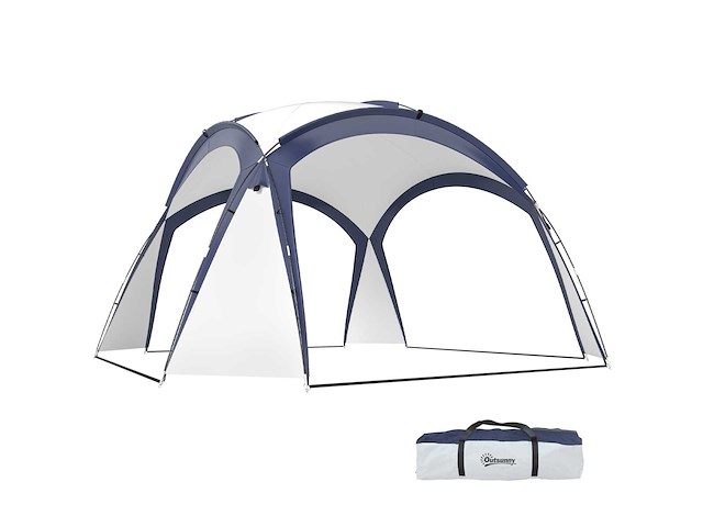 Eigentijds barnum prieel in lichtgrijs koepelblauw (x2) - afbeelding 3 van  5