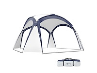 Eigentijds barnum prieel in lichtgrijs koepelblauw (x2) - afbeelding 3 van  5