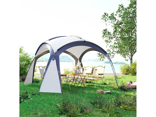 Eigentijds barnum prieel in lichtgrijs koepelblauw (x2) - afbeelding 5 van  5