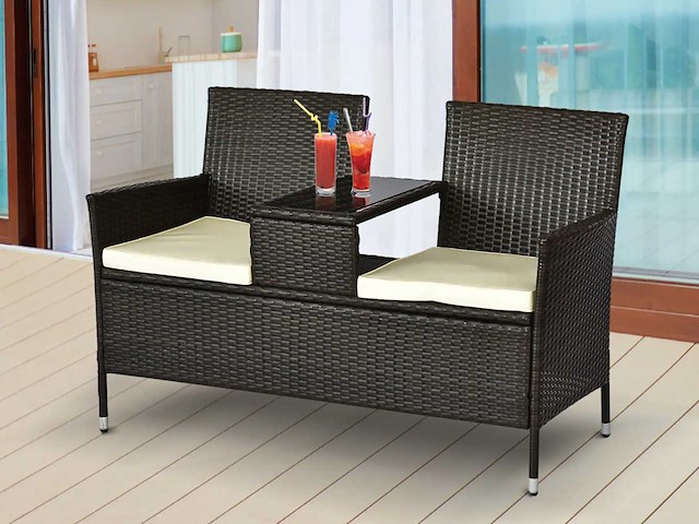 Eigentijds design tuinbank 133l x 63b x 84h cm - afbeelding 1 van  8