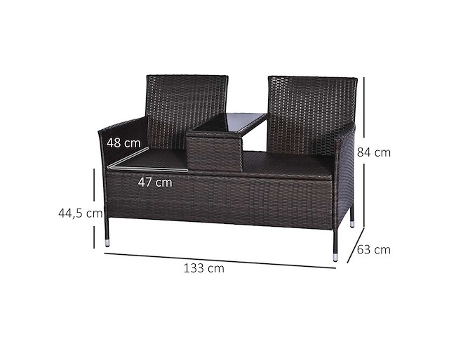 Eigentijds design tuinbank 133l x 63b x 84h cm - afbeelding 4 van  8