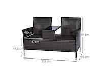 Eigentijds design tuinbank 133l x 63b x 84h cm - afbeelding 4 van  8