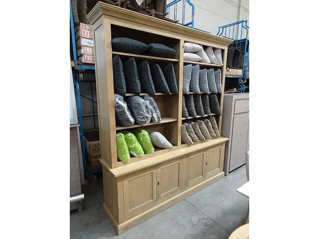 Eik boekenkast wandmeubel rennes 213cm weathered eik - afbeelding 1 van  3