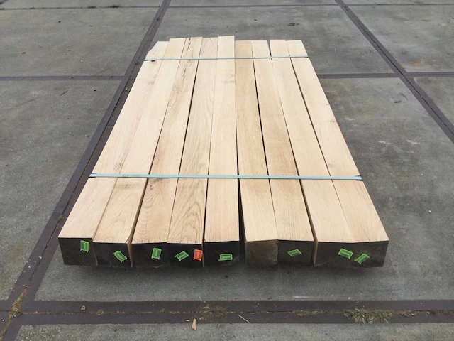 Eiken balken geschaafd 120x120x2050 ( 9 ) - afbeelding 2 van  7
