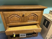 Eiken barkast met flessenrek en 1 lade - afbeelding 4 van  4