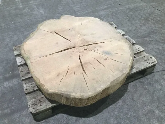 Eiken bijzettafel rond - afbeelding 1 van  7