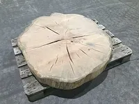 Eiken bijzettafel rond