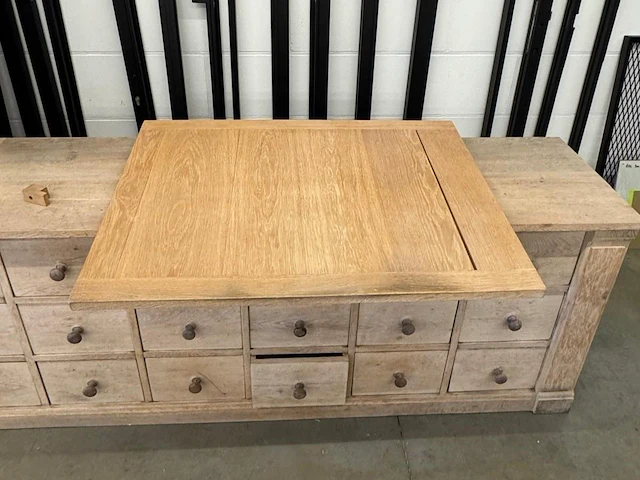 Eiken bureau - wandconstructie - afbeelding 2 van  6