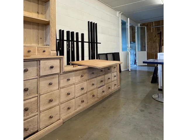 Eiken bureau - wandconstructie - afbeelding 6 van  6