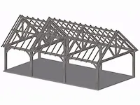 Eiken carport 10,5x5,5 - afbeelding 12 van  20
