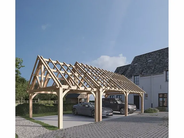 Eiken carport 10,5x5,5 - afbeelding 1 van  20