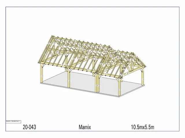 Eiken carport 10,5x5,5 - afbeelding 3 van  20