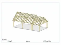 Eiken carport 10,5x5,5 - afbeelding 3 van  20