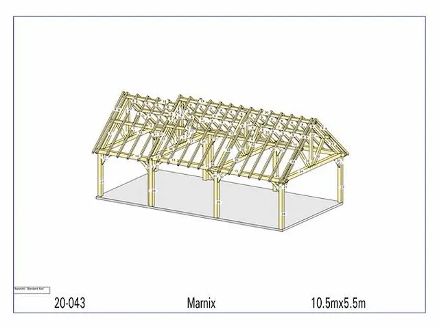 Eiken carport 10,5x5,5 - afbeelding 4 van  20