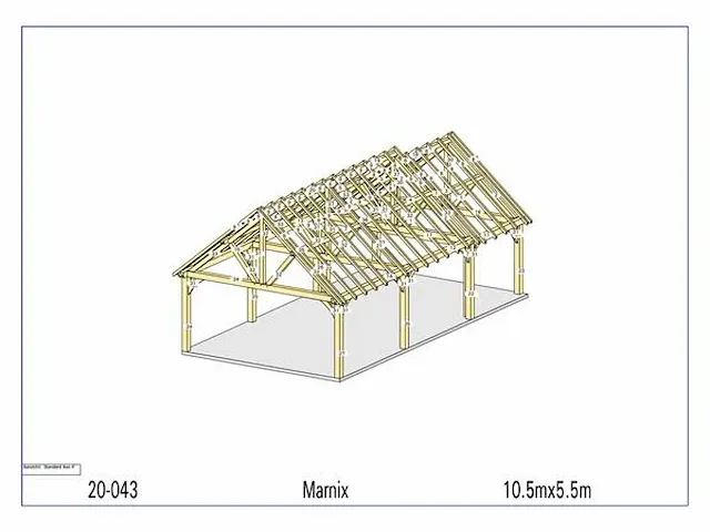 Eiken carport 10,5x5,5 - afbeelding 5 van  20