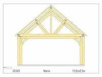 Eiken carport 10,5x5,5 - afbeelding 6 van  20
