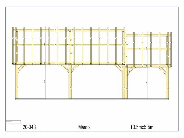 Eiken carport 10,5x5,5 - afbeelding 8 van  20