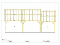 Eiken carport 10,5x5,5 - afbeelding 8 van  20