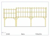 Eiken carport 10,5x5,5 - afbeelding 9 van  20
