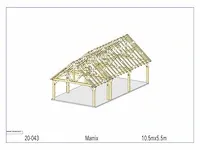 Eiken carport 10,5x5,5m - afbeelding 12 van  20
