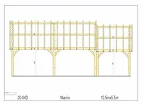 Eiken carport 10,5x5,5m - afbeelding 19 van  20