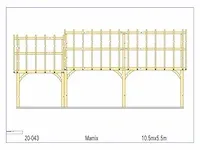 Eiken carport 10,5x5,5m - afbeelding 20 van  20