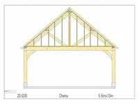 Eiken carport 10x5,5 - afbeelding 9 van  25