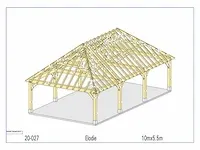 Eiken carport 10x5,5 - afbeelding 3 van  21