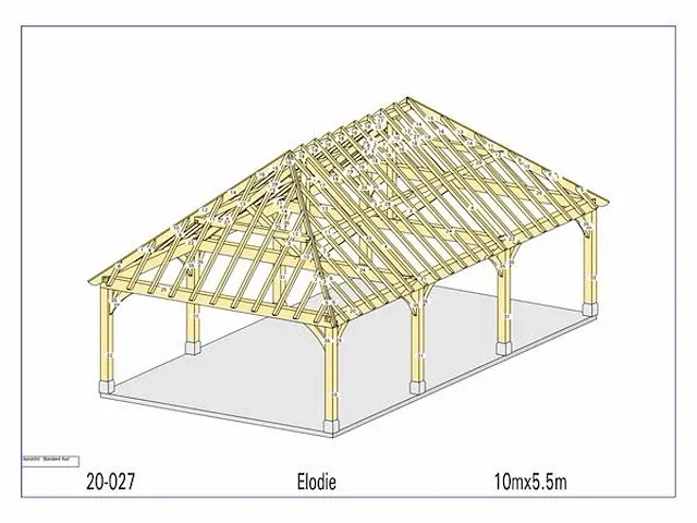 Eiken carport 10x5,5 - afbeelding 4 van  21