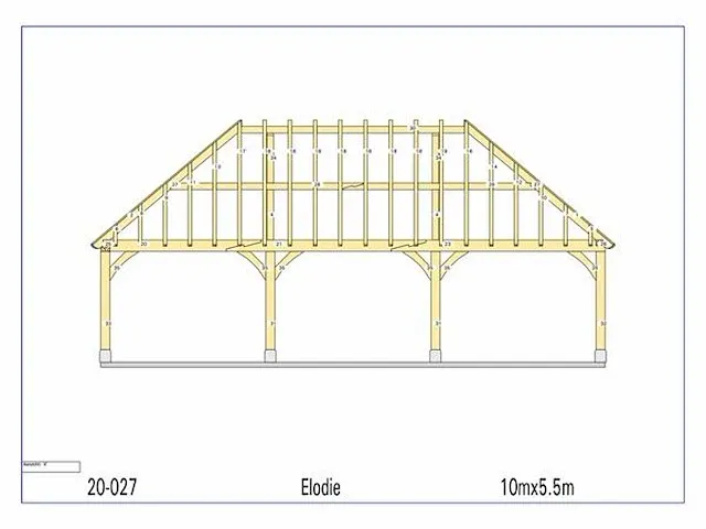Eiken carport 10x5,5 - afbeelding 6 van  21