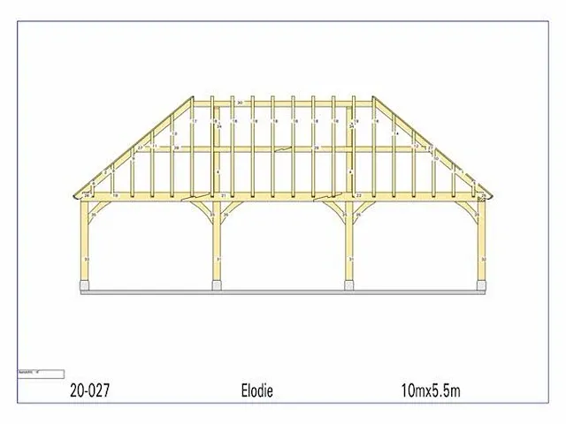 Eiken carport 10x5,5 - afbeelding 7 van  21
