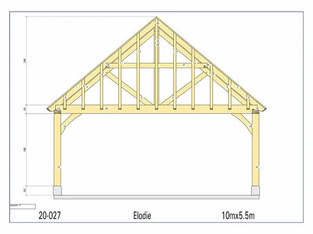 Eiken carport 10x5,5 - afbeelding 8 van  21